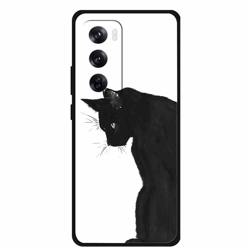 Funda For OPPO Reno 12 / Reno12 Pro Global Case Fashion Printed Soft Silicone Back Cover For Reno12 Pro Cat Phone Case Reno12 5G