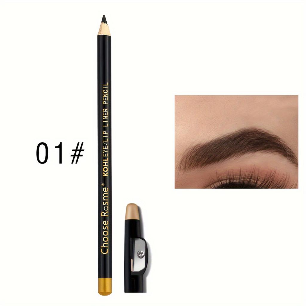 12pcs Eyebrow Pencil Eyeliner lip pencil Natural makeup Long-lasting Black dark coffee light coffee with pencil sharpener