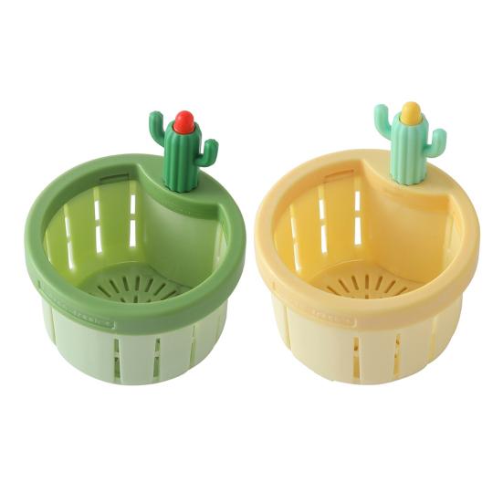 Drain Basket Cactus Sink Strainer Removable Quick Draining Anti-Clog Filter Basket Durable Easy-Clean Kitchen Accessory