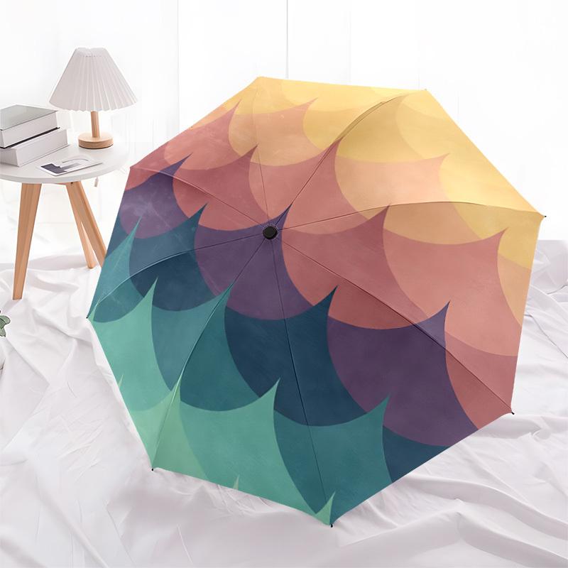 1pc Wave Pattern Automatic Open/Close Umbrella - Compact Travel Umbrella, Gift for Birthday, Holiday yy260106056