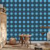 Blue Checkered Wallpaper Navy Blue and Azure 50x1000