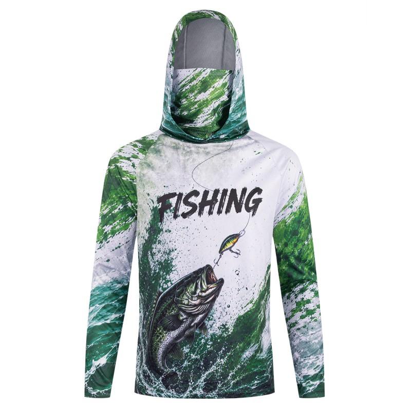 Quick-Dry Breathable Fishing Shirt Long Sleeve Hooded UV Protection Outdoor Sport Apparel Men Fall