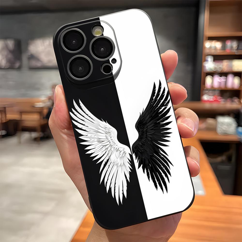 Black Angel Death Demon Phone Case For IPhone 17 Pro Max 15 Pro 16 14 Plus 12 13 Mini 11 Pro Shockproof Soft Cover