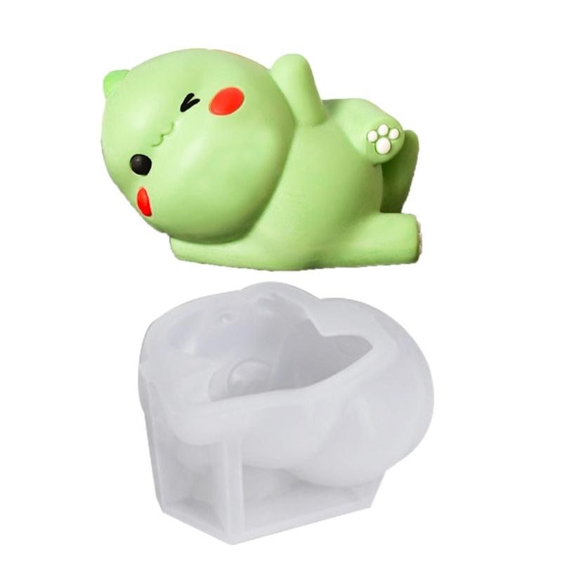 Dinosaur Statue Silicone Chocolate Molds Cake Molds Fondant Molds 3D Dinosaur Candle Molds for Epoxy Resin Candle Soap