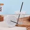 10Pcs 360/420/520Ml Plastic Straw Cups With Lids Snack And Drink Cup Cold Cup Clear Disposable Pet Plastic Cup Boba Milk Tea Cup