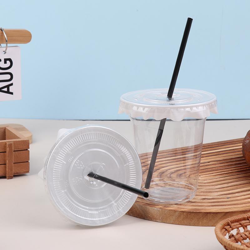 10Pcs 360/420/520Ml Plastic Straw Cups With Lids Snack And Drink Cup Cold Cup Clear Disposable Pet Plastic Cup Boba Milk Tea Cup