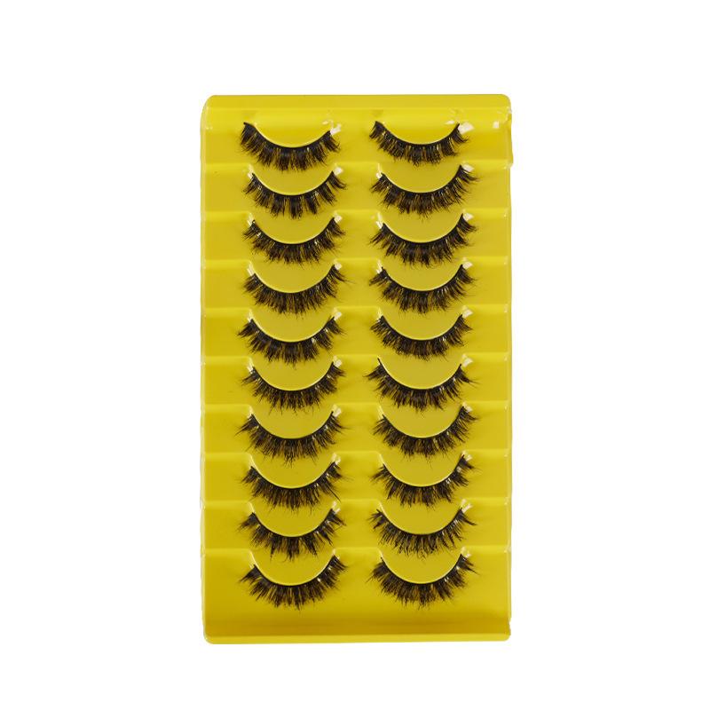10 Pairs of 3D Fluffy Thick False Eyelashes - Natural Curling Style