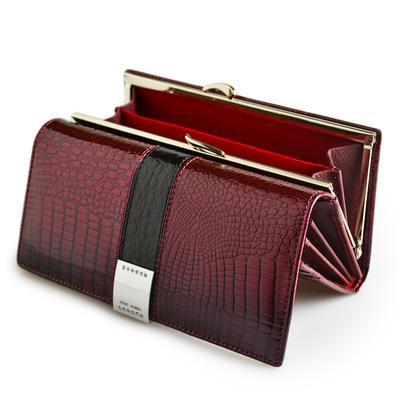 Nouveau Portefeuilles pour femmes portefeuille en cuir de Grain de Crocodile à la mode