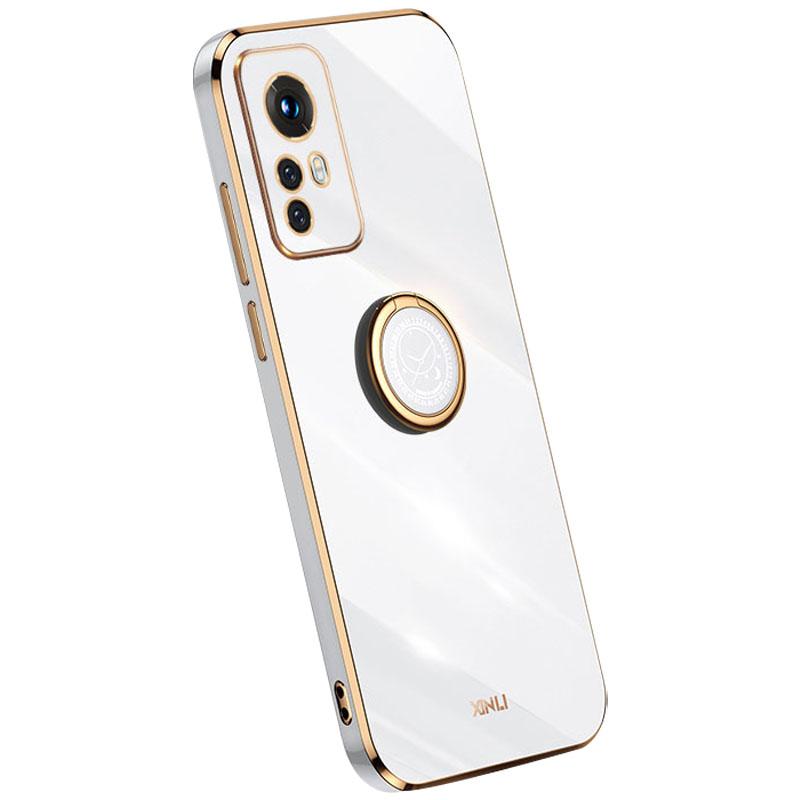 

XINLI For Xiaomi 12 5G/12X 5G/12S 5G Kickstand Phone Case,Shock-absorbing Electroplating TPU Back Protector Cover White