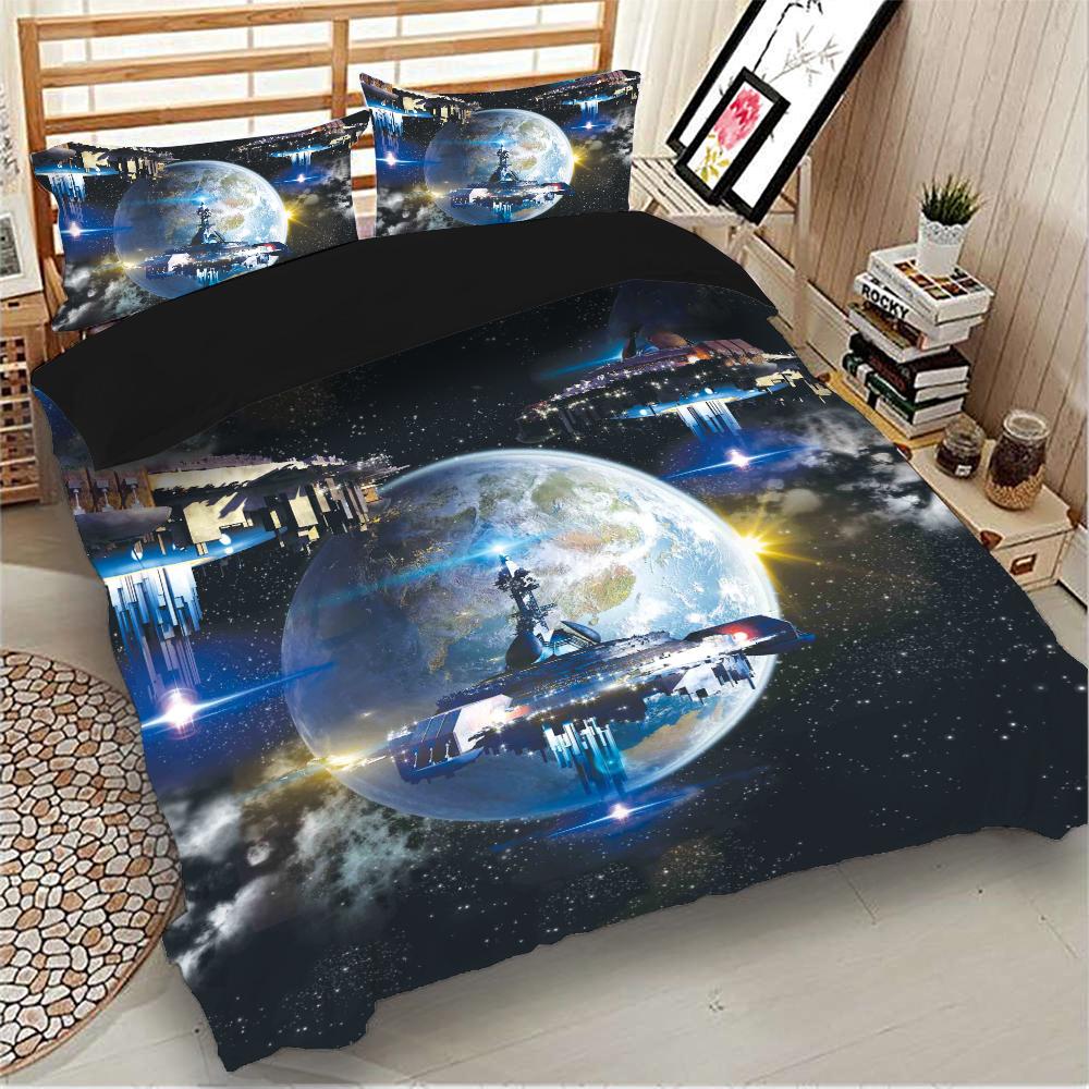 3d Duvet Cover Bedding Set 240x220 Twin Queen King Size Comforter Double Bed Quilt Cover 135 Euro Bed Linen Bedclothe Set Space