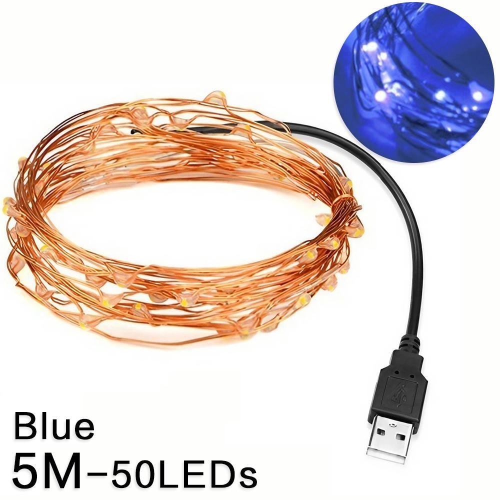 2/5/10/20M USB LED String Lights for Xmas Garland Party Wedding Home House Decoration Christmas Tree Flasher Fairy Lights