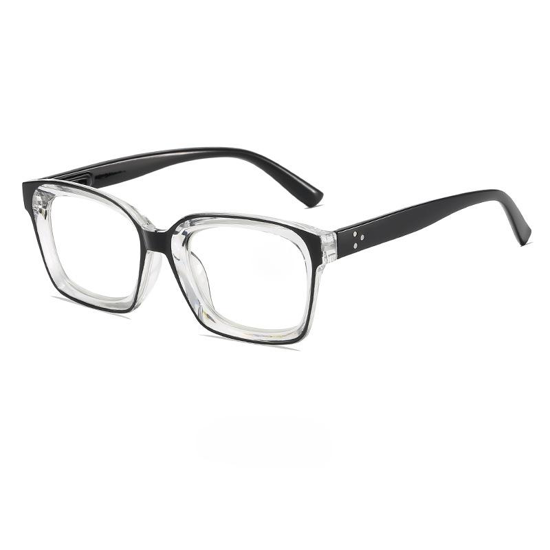 Anti Blue Light Reading Glasses Women Trendy Transparent Large Frame Far Sighted Eyeglasses