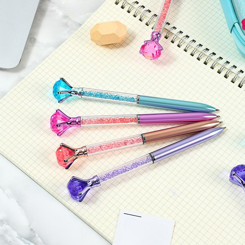 1PCS Creative Diamond Ball Pen 0.5mm Blue Ballpoint Pen
