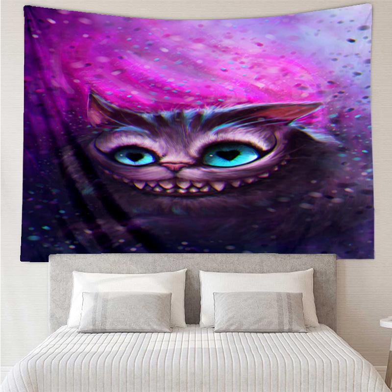 wonderland Smile Cat Tapestry Hanging for Bedroom,Livingroom, Playroom,Decor Art Room Wall Tapestry Holiday and Birthday Gifts