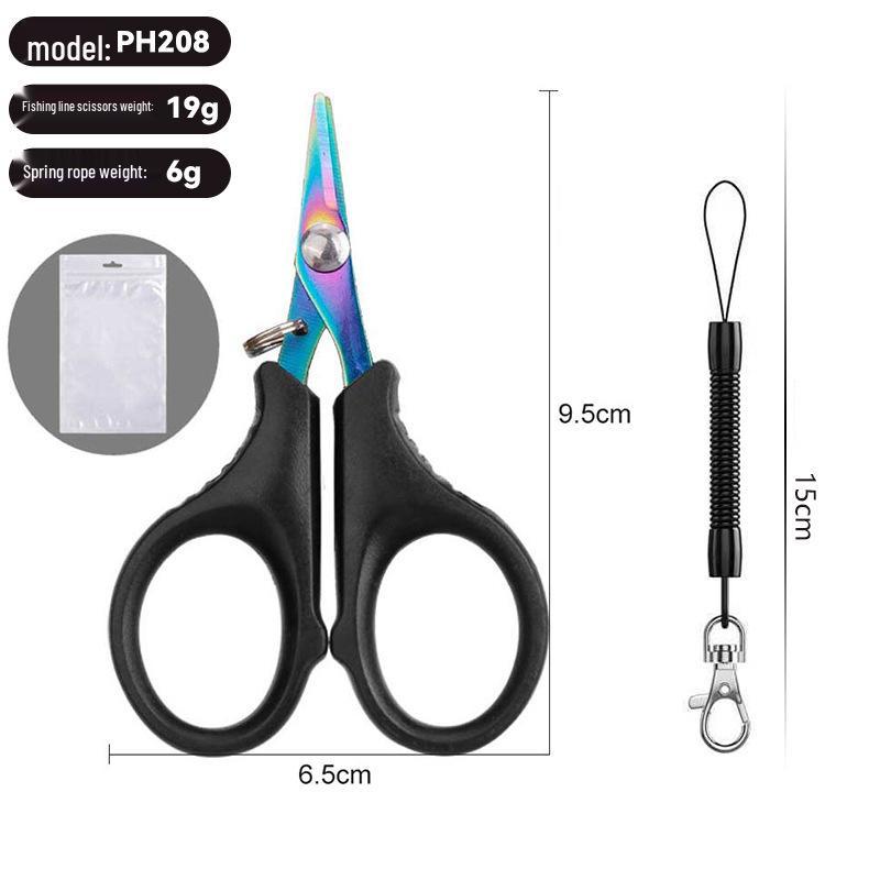 Stainless Steel Multifunctional Fishing Line & Lure Cutter, Small Serrated Scissors for Dyneema PE and Outdoor Use