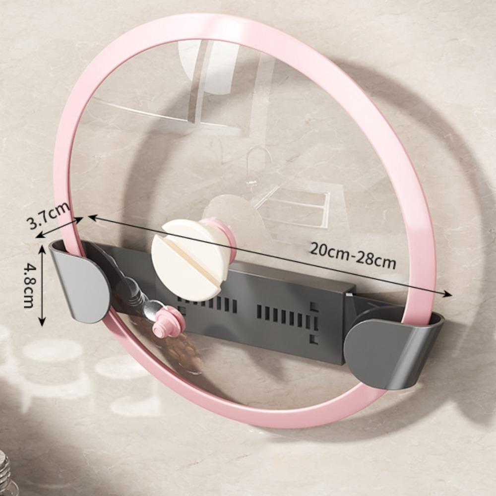 1/2 Stück Ohne Bohren Topfdeckel-Organizer Selbstklebend Dehnbar Topfdeckel-Organizer ABS Wandmontiert Pfannendeckel Topfdeckel-Halterungen