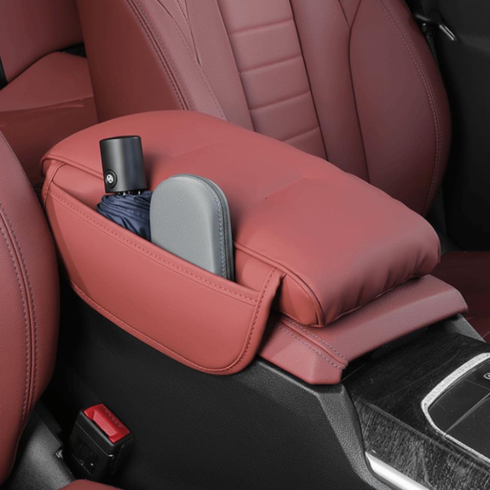 PU Leather Center Console Storage Luxury Style Armrest Pad Arm Rest Expander  Driving Comfort