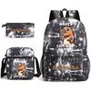Capybara Animal Print 3Pcs Student Bookbag Set Shoulder Bag Pencil Case Children School Bag for Boys Girls Lightweight Daypack