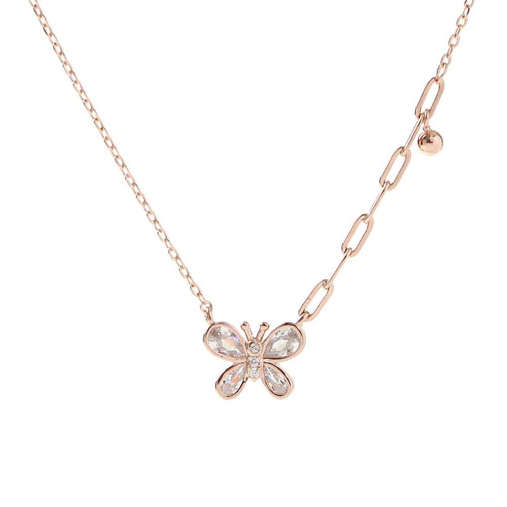 925 silver and gold-plated butterfly pendant necklace