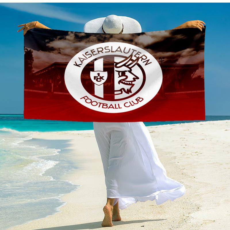 1pz Telo Mare Football Club Kaisers-lautern - Morbido, Assorbente in Microfibra, Leggero, Ideale per La Spiaggia, Feste, Viaggi, Campeggio regali per tifosi