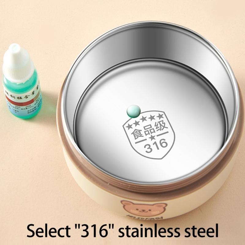 Durable Stainless Steel Thermal Food Container with Leak Proof Lid and Portable Handle for Office or School