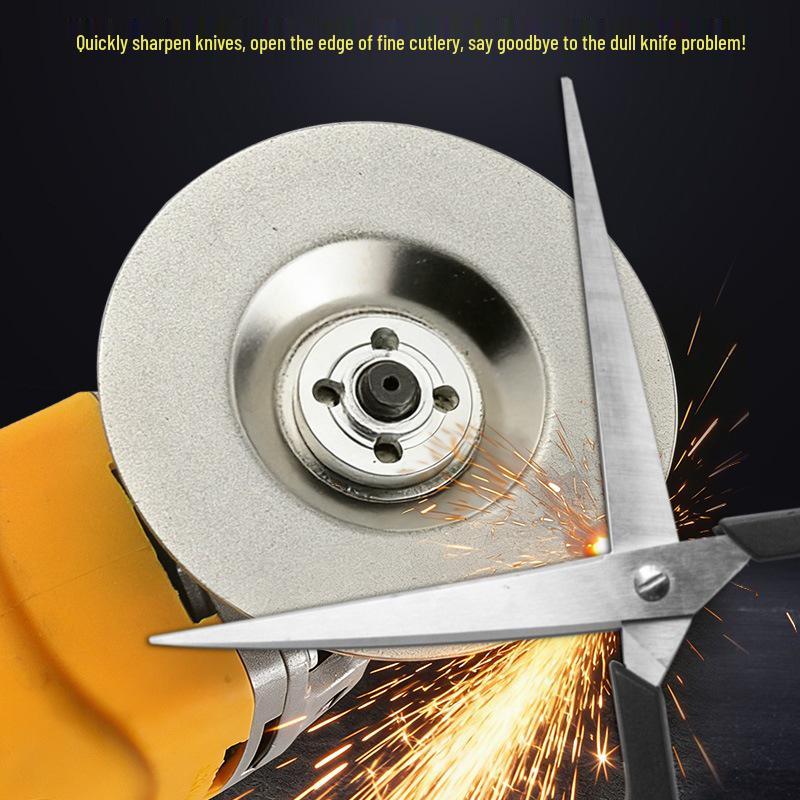 Kitchen Knife & Scissors Sharpening Disc - Cymbal-Shaped Angle Grinder Wheel