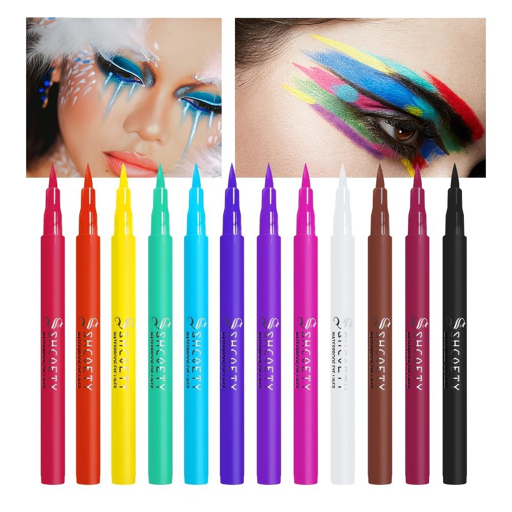 12 Kolorowy Matowy Wodoodporny Płynny Eyeliner Trwały Kolor Farba do Twarzy