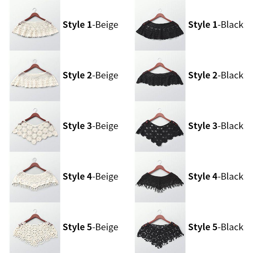 Dutý střapec Vintage šál Pončo Falešný límec Háčkovaný pletený plášť Krajková vesta