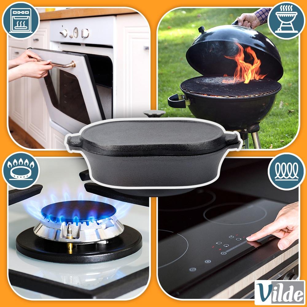 Cast Iron Roaster with Lid 2in1 CAST LINE 28x16 Cm, 1.2 L