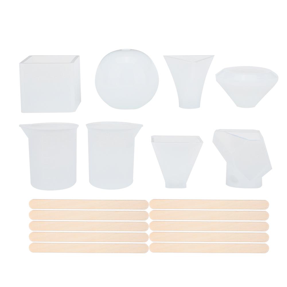 18Pcs Epoxy Resin Silicone Mold Measuring Cup Set DIY Jewelry Making Tool Accessory