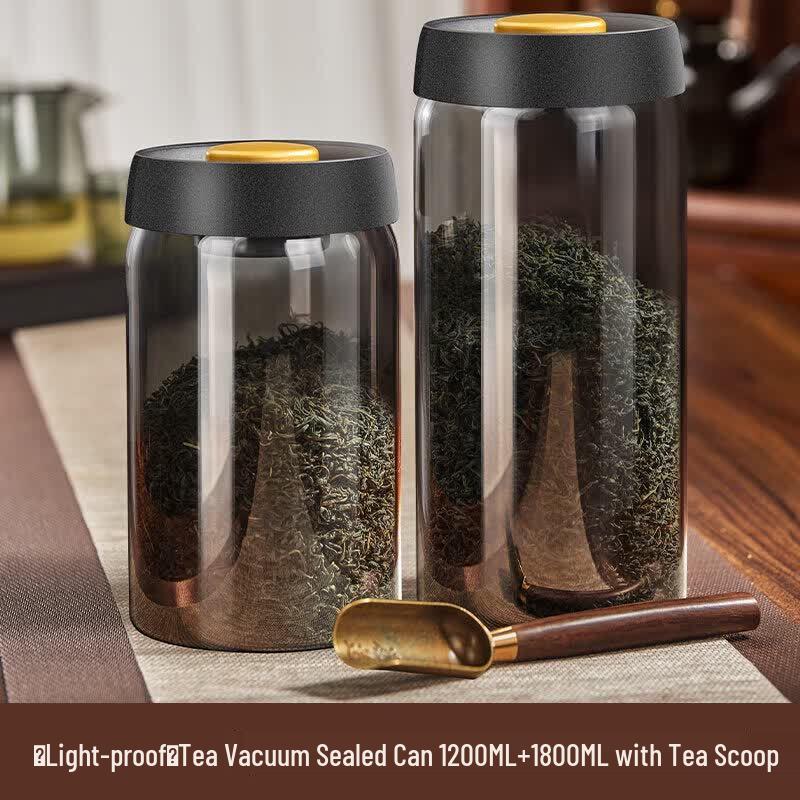 Yuluo Light-Proof Glass Vacuum Tea Canister