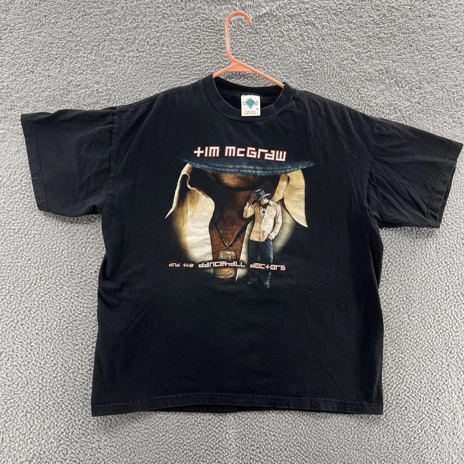 

VINTAGE Tim McGraw T Shirt Men Extra Large Black Dancehall Doctors Music Country 4XL
