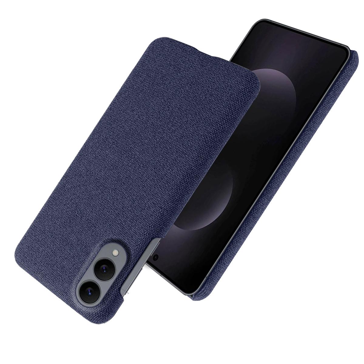 

For Samsung Galaxy S25 Edge Phone Case Cloth Texture Anti-Scratch Protective PC Back Cover Brown