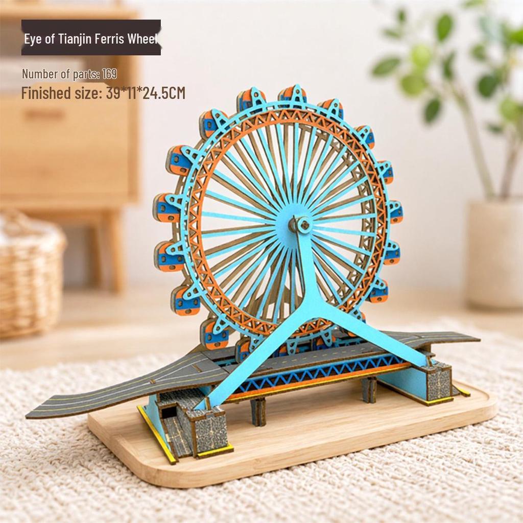 3D Wooden Puzzle Model Kit for Kids and Adults - Educational Brain Toy and Gift