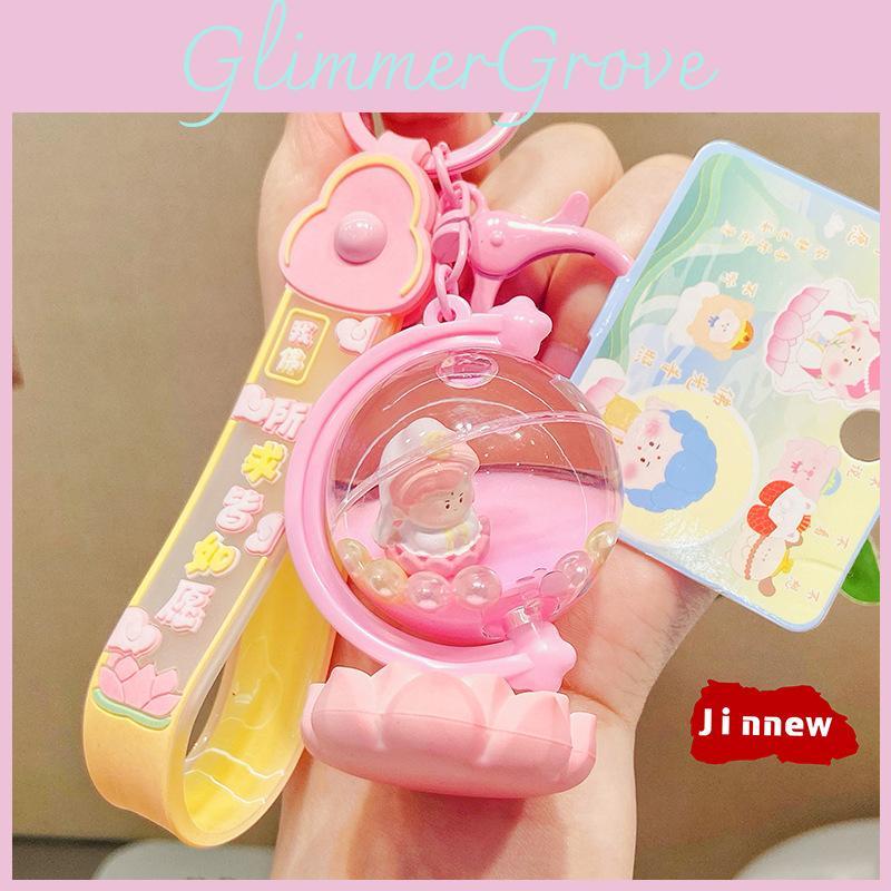 Playful Cartoon Buddha Earth Globe Hanging Ornament For Creative Keychain Designs