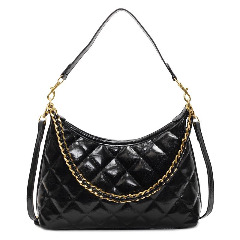 Rhombus chain bag women's spring and summer retro 2025 new versatile shoulder messenger bag high-end sense work commuter bag