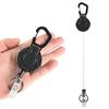 Heavy Duty Retractable Keychain Easy-to-pull Buckle Rope Elastic Keychain Anti Lost Keyring with Steel Retractable Cord