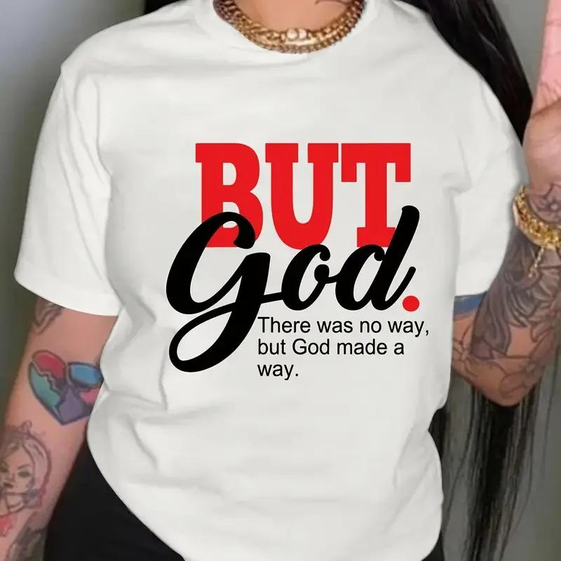Letter Print Drop Shoulder T-shirt Short Sleeve Crew Neck Casual Top For Summer Women's Clothing Tops Funny Letter Women T-shirt