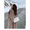 Winter Warm Thick Faux Fur Coat Women Long Trench Jacket Faux Mink Fur Collar Eco Friendly Outerwear