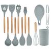 12 Pcs Spatula Set with Holder Silicone Kitchen Utensils Set with Stainless Steel Handle Kitchen Gadgets