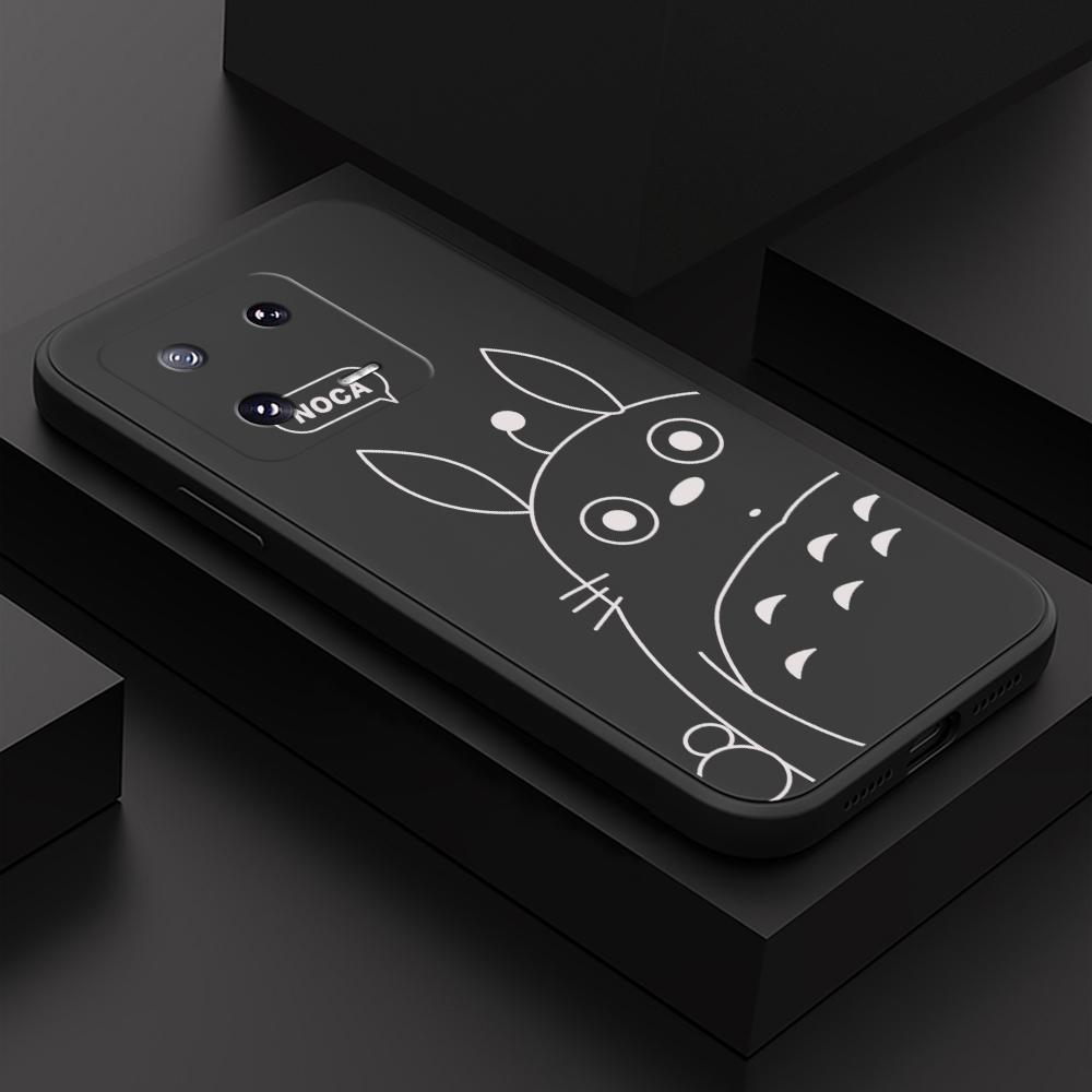 

Чехол для телефона с мультяшным красочным узором, квадратный, жидкий, силикон, TPU, полное покрытие камеры, противоударный защитный чехол для Xiaomi Redmi iPhone Redmi Note 13 4G чёрный