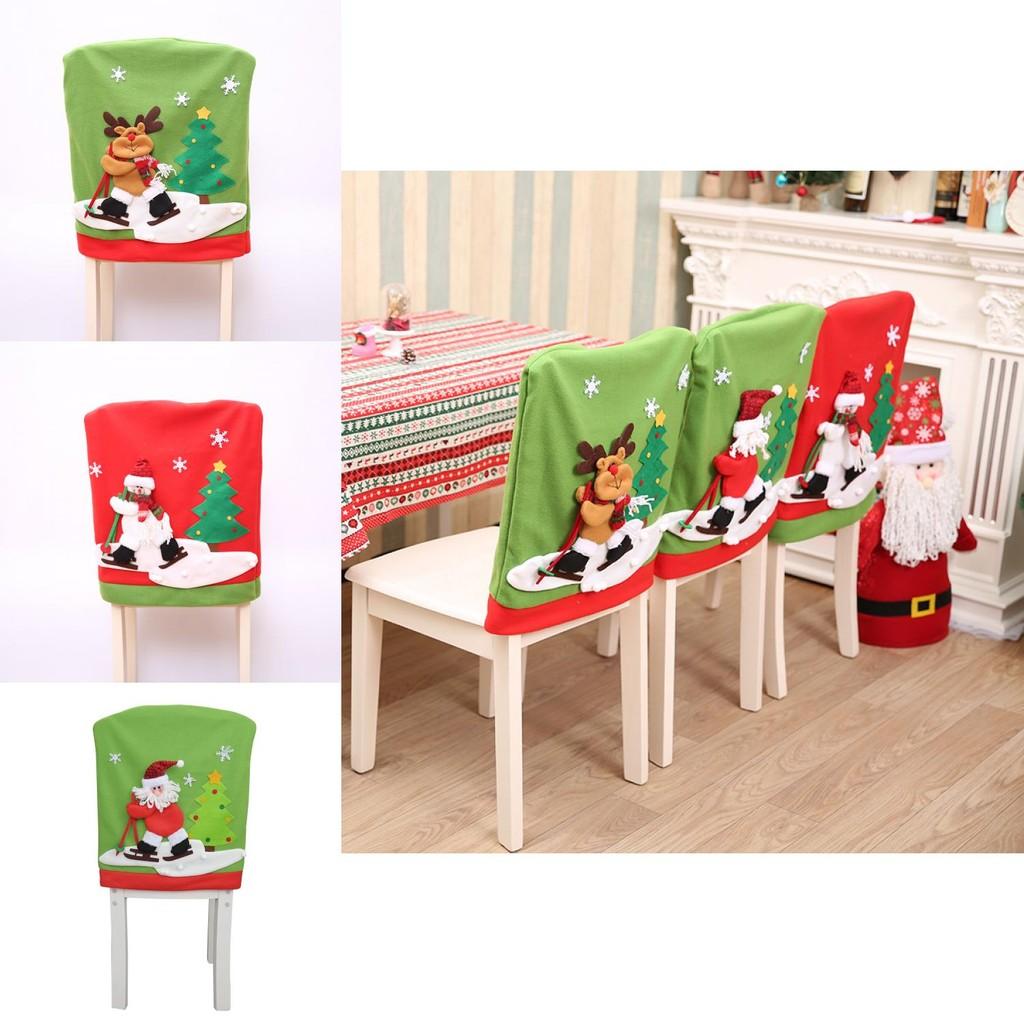 Festive Christmas Chair Covers For Holiday Decor Soft Plush Ski Chair Cap For Christmas