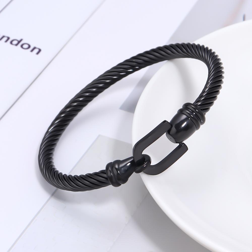 1 Stück 64mm Edelstahl Armband Schwarz Gold Rohr Seil Haken Hufeisen Schnalle Verbindung DIY Herren Damen Armband Geschenk Zubehör