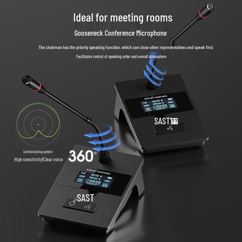 SAST Professional Wireless Gooseneck Conference Audio System CN plug (adapter included) (CN version)