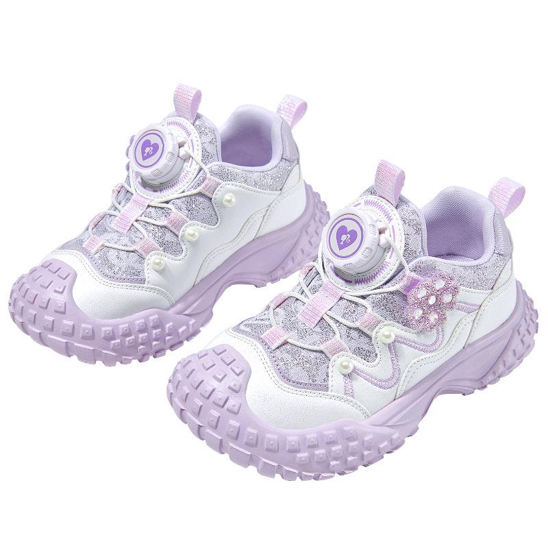 

Ослепительные кроссовки «Принцесса 2025» для девочек, универсальные, для улицы, с застежкой-кнопкой Size 35 светло-фиолетовый