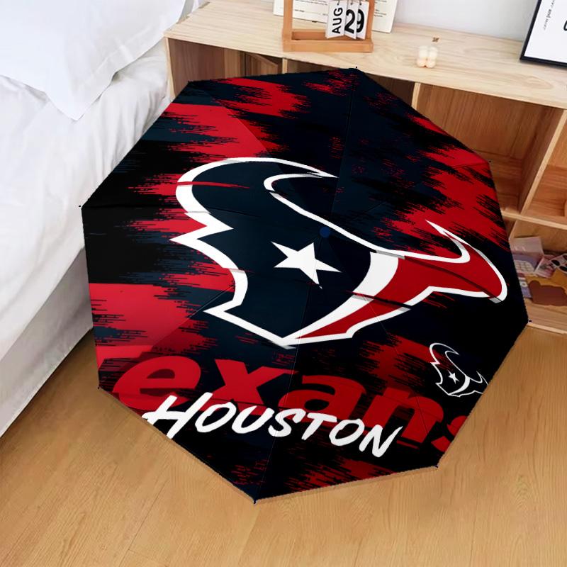 basketball Texans Logo Umbrella Folding umbrella, automatic umbrella 8-Frame for Travel, camping Use Gift for Halloween Christmas