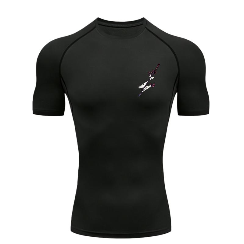 White Deer Pattern Men s Sports T-shirt Training Fitness Tees Gym T-shirts Rashguard Sports Men s S