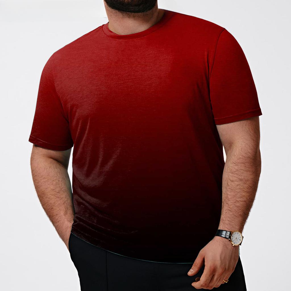 Men's Gradient Print T-Shirt - Crew Neck, Short Sleeve, Casual, Stylish & Breathable