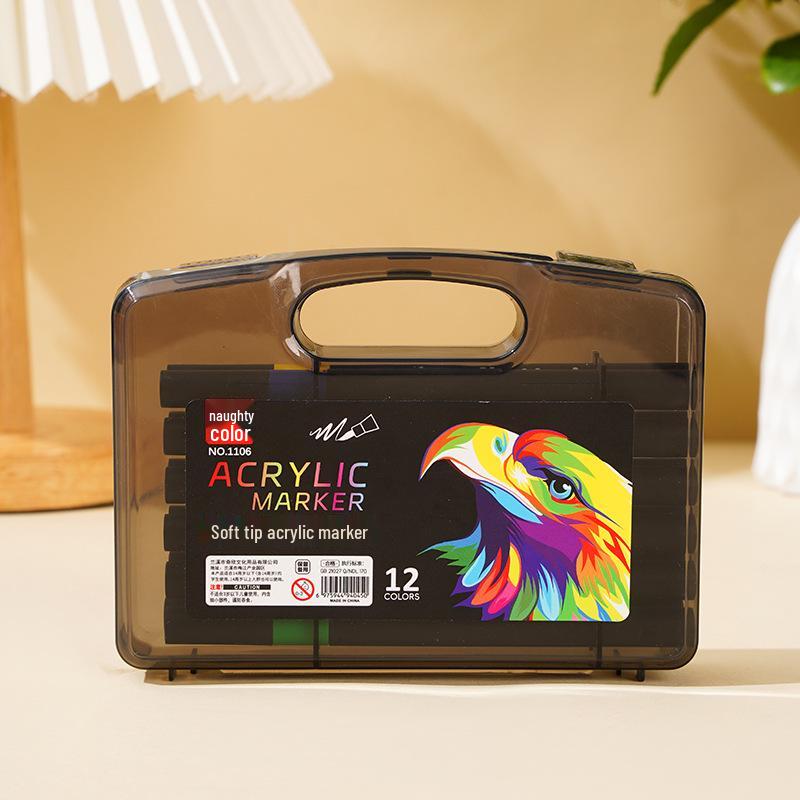 Little Black Box Soft Tip Acrylic Marker for Kids - Opaque, Overlappable, Watercolor Pen for DIY Art