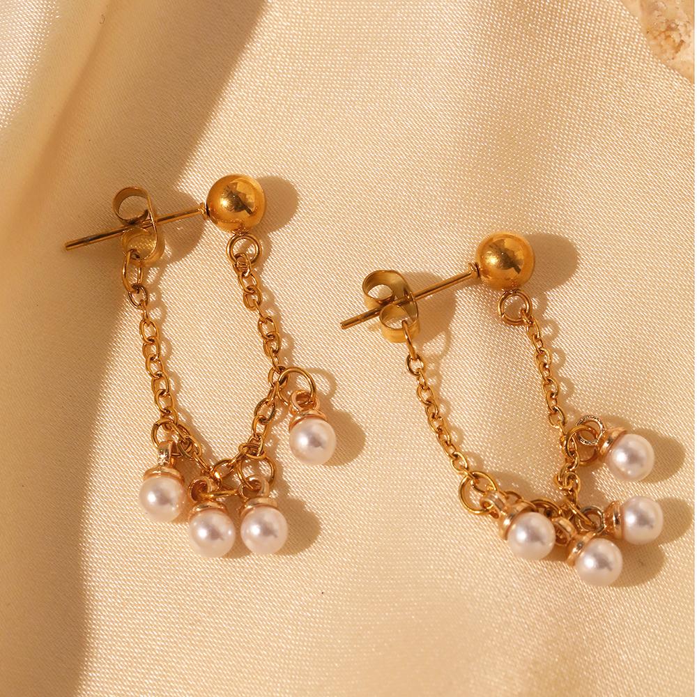 

Серьги из нержавеющей стали в стиле барокко с белым имитационным цирконом, висячие, модные, легкие, роскошные серьги для женщин, циркон, банкетный подарок